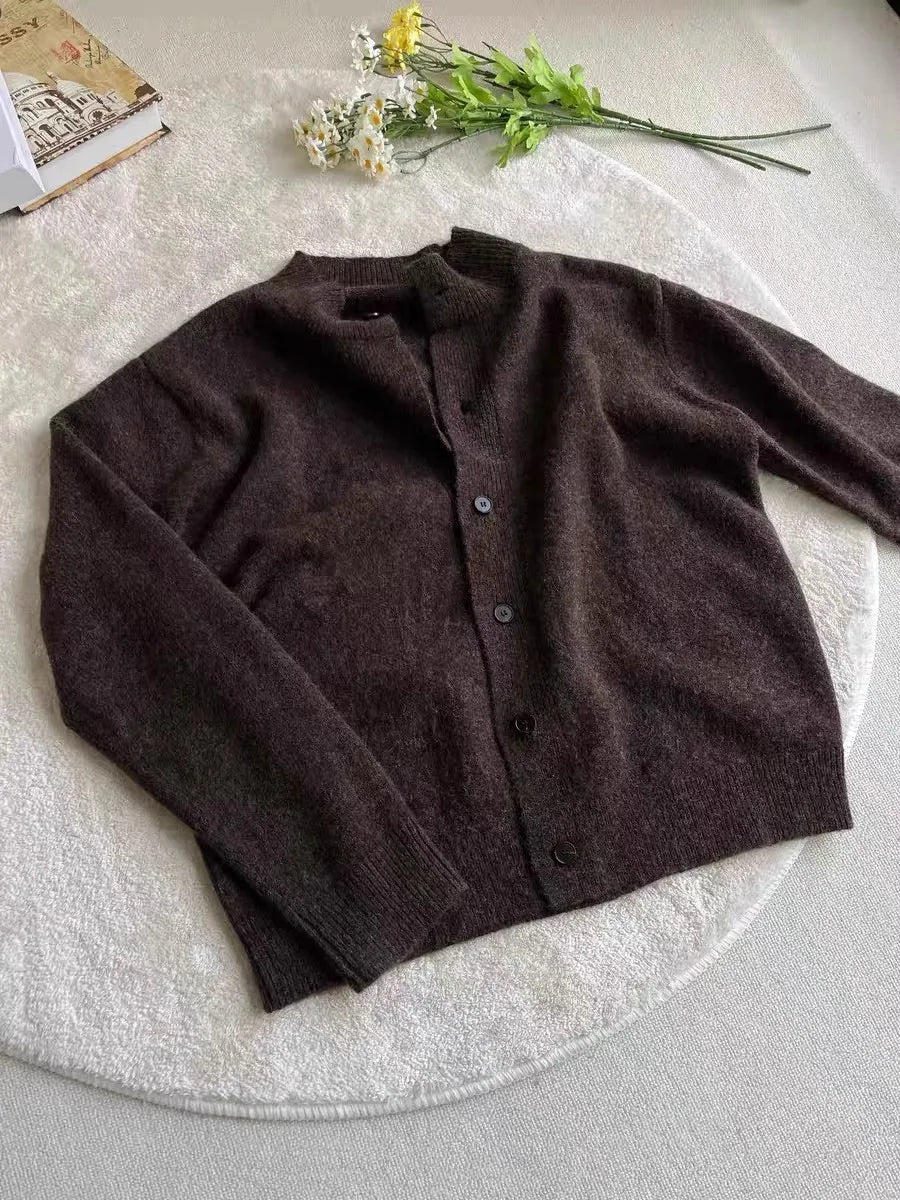 New Korean Fashion Men Cardigan Light Luxury Knitted O Neck Long Sleeve Sweater Coats Autumn Leisure Premium Quality Knitwear