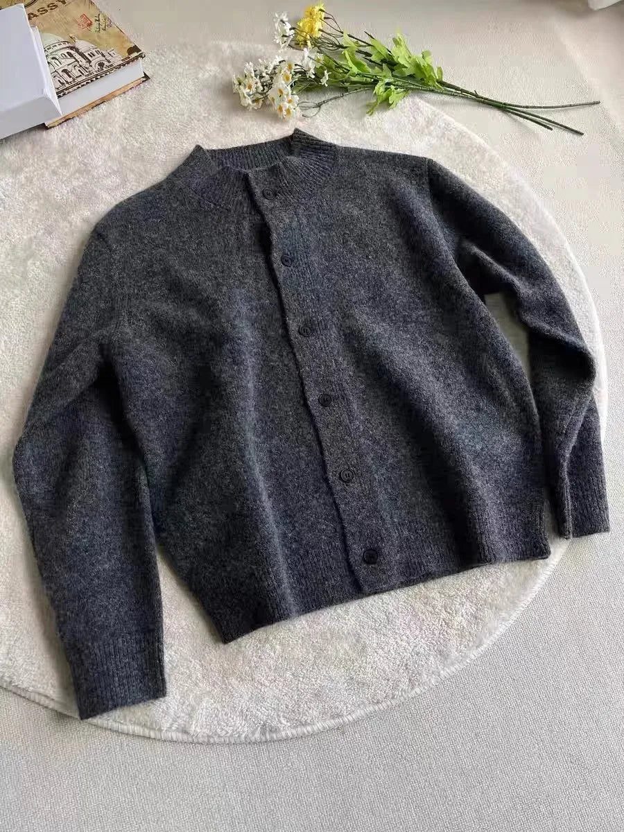 New Korean Fashion Men Cardigan Light Luxury Knitted O Neck Long Sleeve Sweater Coats Autumn Leisure Premium Quality Knitwear