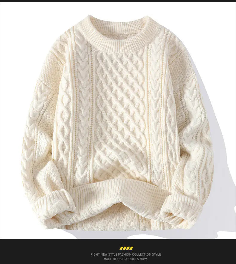 Sweater, Autumn and Winter Men's Thick Crumpled Sweater Jacket, Christmas Couple's Thread