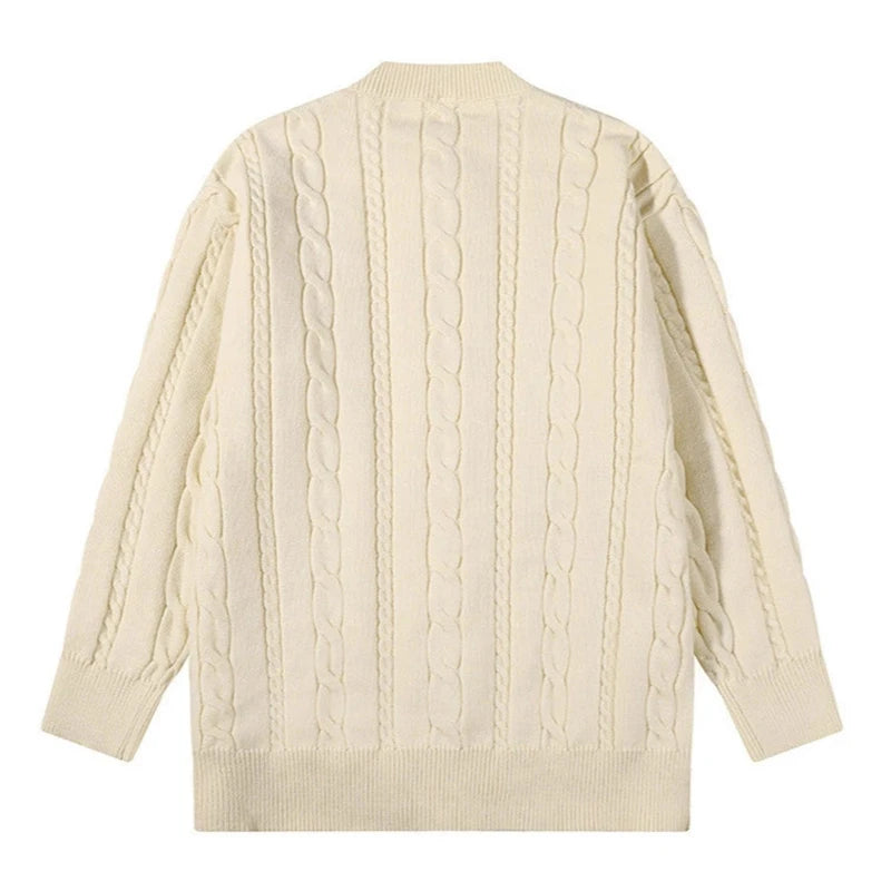 Korean Fashion Men Cardigan Light Luxury Knitted O Neck Long Sleeve Sweater Coat Autumn  Premium Quality Jacquard Knitwear M-3XL