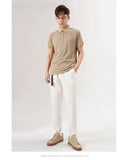 White Stretch Casual Ankle Pants Silhouette Men's Elegant Suit Pants Summer Korean Straight Loose Men's Smart Casual Trousers