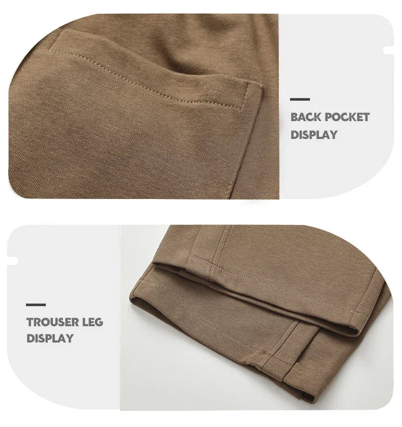 Fashion Men's Baggy Straight Casual Pants Cotton Comfortable Stretch Trousers Sweatpants Joggers Classic Black Khaki Male Clothe