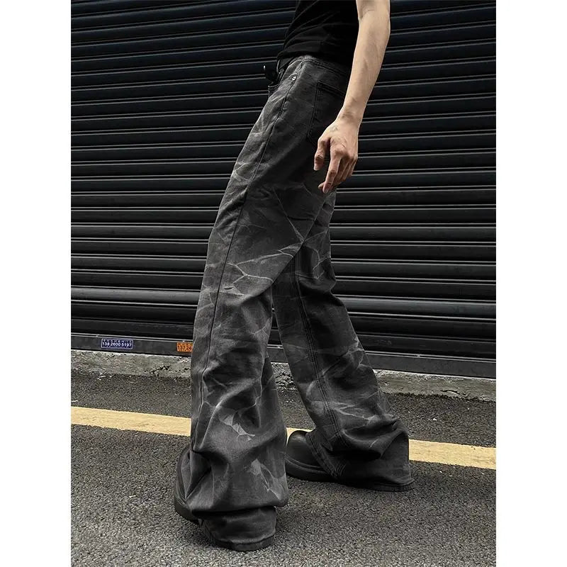 American autumn high street straight leg jeans for men and women trendy hiphop retro personality loose and wide leg casual pants