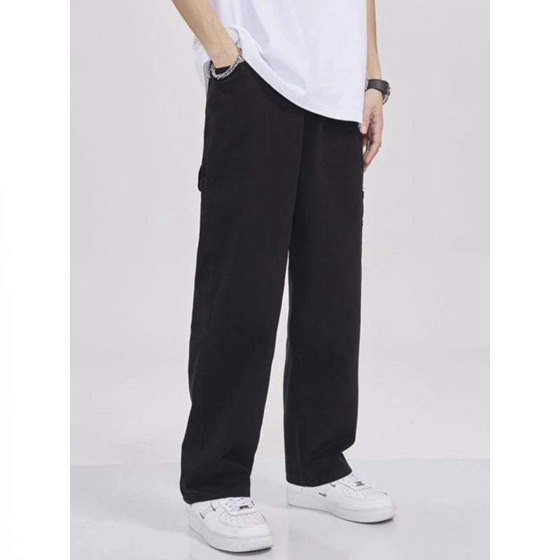 American High Street Work Pants Spring Autumn New Men's Trousers Straight Japanese Fashion Trend Retro Casual Work Pants Chic