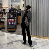 New Korean Fashion Men Suit Pants Light Luxury Business All-match Straight Slim-fit Casual Trousers Premium Elegant Dress Pants