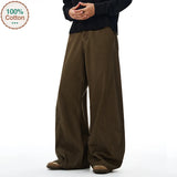 Y2K American Baggy Pants Men's 100% Cotton Fashion Vintage Autumn Wide-leg Casual Trousers Oversize Loose Streetwear