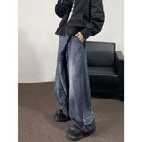 Hip hop high street men and women trendy hip-hop straight leg washed jeans for couples loose retro casual wide leg pants Y2K