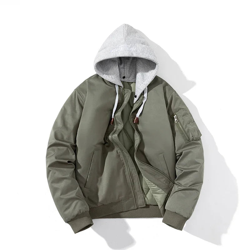 Ma1 Bomber Jacket Men Women Winter Solid Pilot Jacket Military Flight Baseball Coat Spring Autumn Windbreaker Hooded Casual