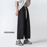 Summer Casual Pants Men Oversized Wide Leg Pants Men Japanese Streetwear Hip-hop Loose Cotton Straight Pants Mens Trousers M-3XL