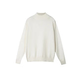 Men's Light Luxury Knit Mock Neck Sweater Autumn Winter Fashion Korean Long Sleeve Streetwear Leisure All-match Knitwear