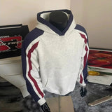 New American Retro Men's Hooded Sweatshirt Casual Harajuku Navy Patchwork Long Sleeve Pullover Autumn High Quality Hoodies M-3XL