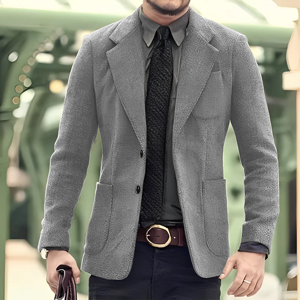 Men's Blazer 2 Button Classic Herringbone Jacket Steampunk Style Outerwear Winter Youth Clothes Suit for Men