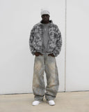 Street Retro Raw Edge Embroidery Baggy Jeans for Men Fashion Hip Hop Pattern Women Patchwork High Waisted Denim Pants Y2k