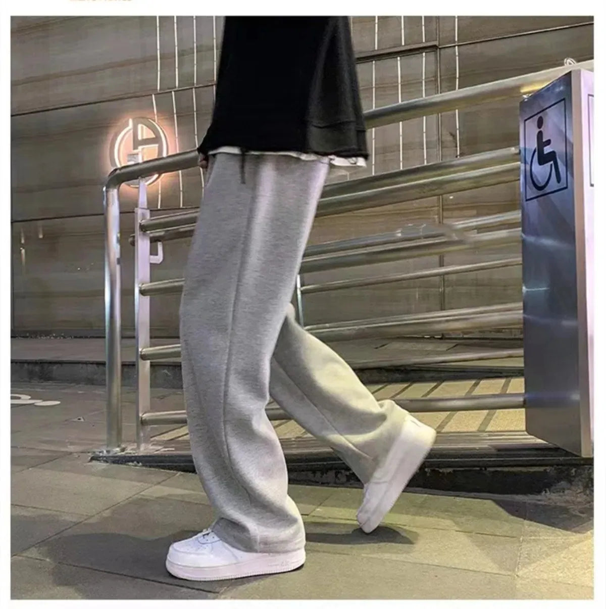 Men's Loose-fit Straight-leg Casual Pants Drawstring Summer Lightweight  Wide-leg Sweatpants for Men Comfortable Long Pants