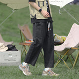 Summer Thin Cotton Pants Men Fashion Retro Casual Pants Men Japanese Streetwear Hip-hop Loose Wide Leg Pants Mens Trousers