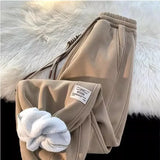 Korean style autumn and winter men and women street personality loose wide leg bound sports pants couple simple casual pants