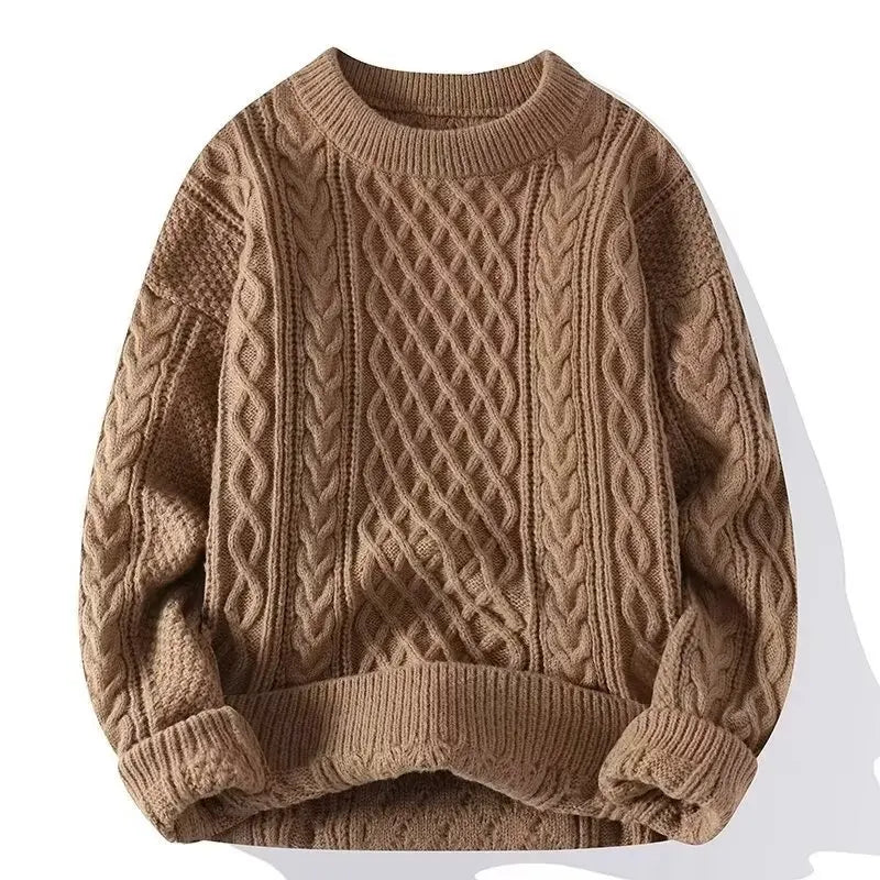 Sweater, Autumn and Winter Men's Thick Crumpled Sweater Jacket, Christmas Couple's Thread