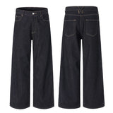 Non-fading Original Color Jeans Men's High Quality Loose Straight Denim Pants Classic American Retro Wide Leg Autumn Trousers