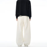 100% Pure Cotton Wide-leg Pants Men's Autumn New Oversized Comfortable Loose Casual Trousers Brown White Fashion Streetwear