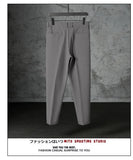 New Fashion Male Suit Pants Light Luxury Draped Cropped Button-down Business Casual Pants Premium Slim-fit Elegant Dress Trouser