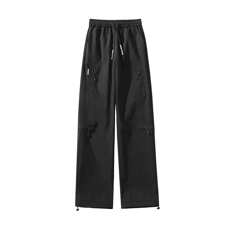 Black Cargo Pants Men Baggy Sweatpants Fashion Straight Pants Hip Hop Streetwear Harajuku Trousers Joggers Bottoms Y2K Clothing