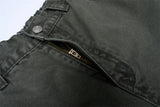 American Loose Straight Cargo Pants Men's Fashion Streetwear 100% Cotton Vintage Large Pocket Loose Casual Wide-leg Trousers