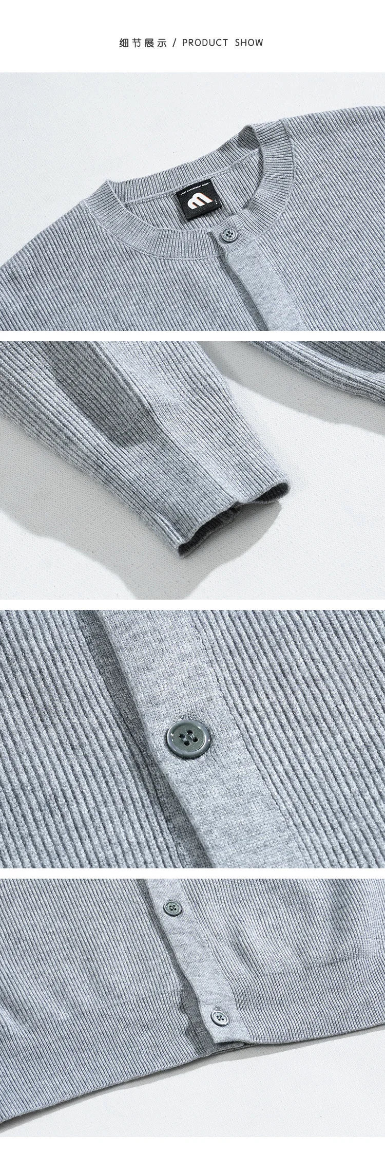 Men Autumn and Winter Knitted Cardigan Long-sleeved Sweater, Fashionable Single-breasted, Advanced Sense, Pure Color, Loose Coat