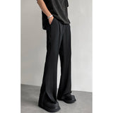 Brown Black Suit Pants Men Fashion Social Mens Dress Pants Korean Loose Straight Casual Flared Pants Mens Office Formal Trousers