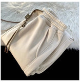 Korean style autumn and winter men and women street personality loose wide leg bound sports pants couple simple casual pants