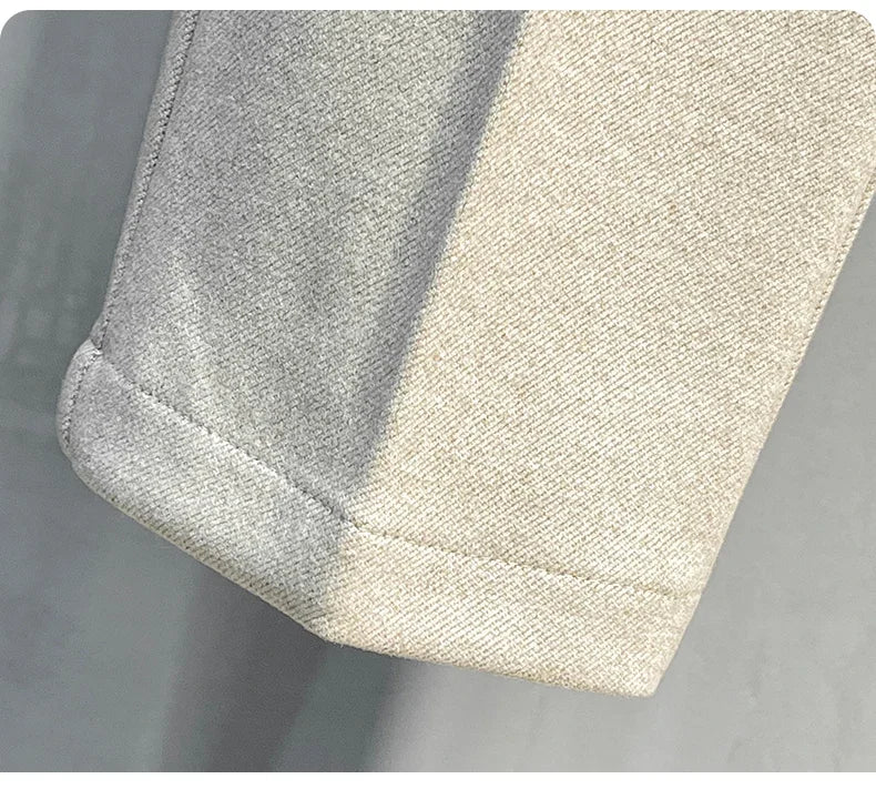 Autumn Winter Men's Woolen Suit Pants Formal Business Office Slim Straight Elastic Waist Korean Casual Tapered Brown Trousers