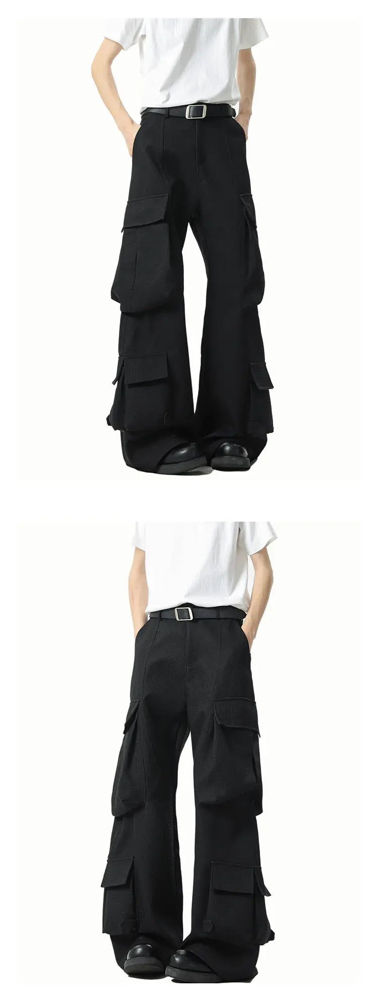 Men Loose Fit Cargo Pants Workwear Trousers Multi Pocket Outdoor Casual Joggers Streetwear Hip Hop Drop Crotch Trousers for Men