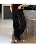 New Japanese Retro Men Casual Pants Luxury Draped Wide Leg Leisure Solid Color Straight Trousers High Quality Elegant Sweatpants