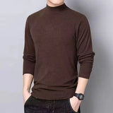 M-5XL Long Sleeve T-shirts Men Solid All-match Fashion Classic Leisure Cozy Slim Simple O-neck Middle Aged Autumn Stylish Chic