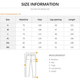 2025 Spring New Men's Ripped Jeans Baggy Straight Classic Light Blue Wide Leg Pants Elastic Waist Vintage Fashion Trousers Male