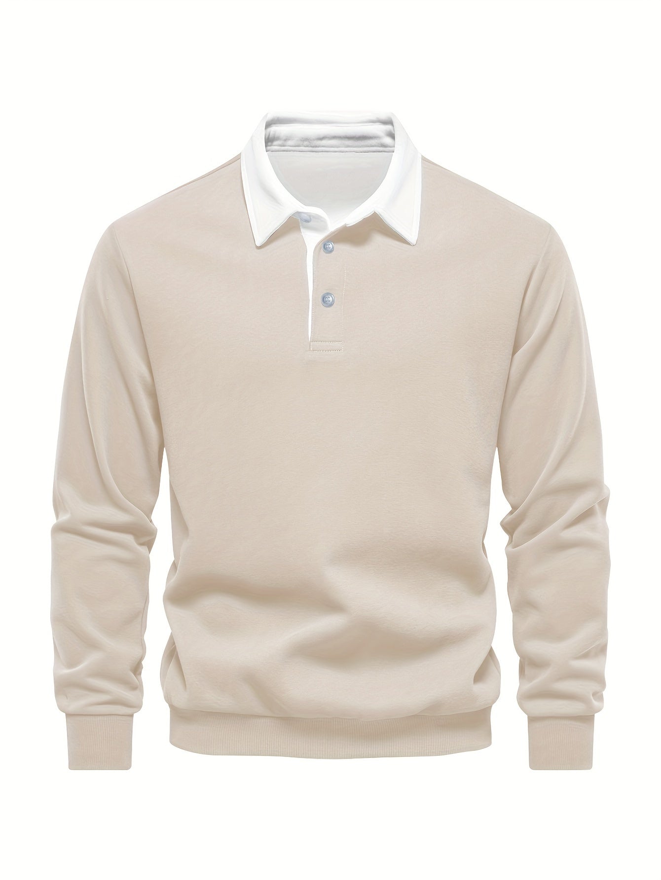 Fall & Winter Solid Color Fleece-Lined Shirt - Men's Casual Machine Washable with Button Detail