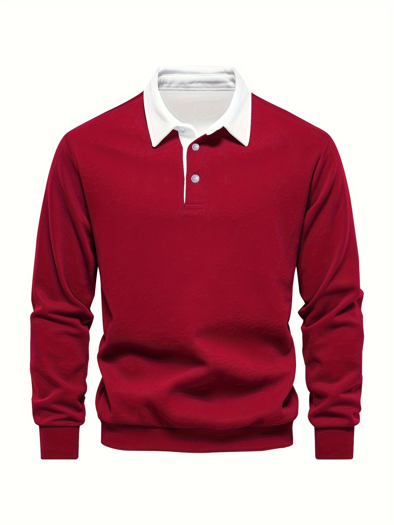 Fall & Winter Solid Color Fleece-Lined Shirt - Men's Casual Machine Washable with Button Detail