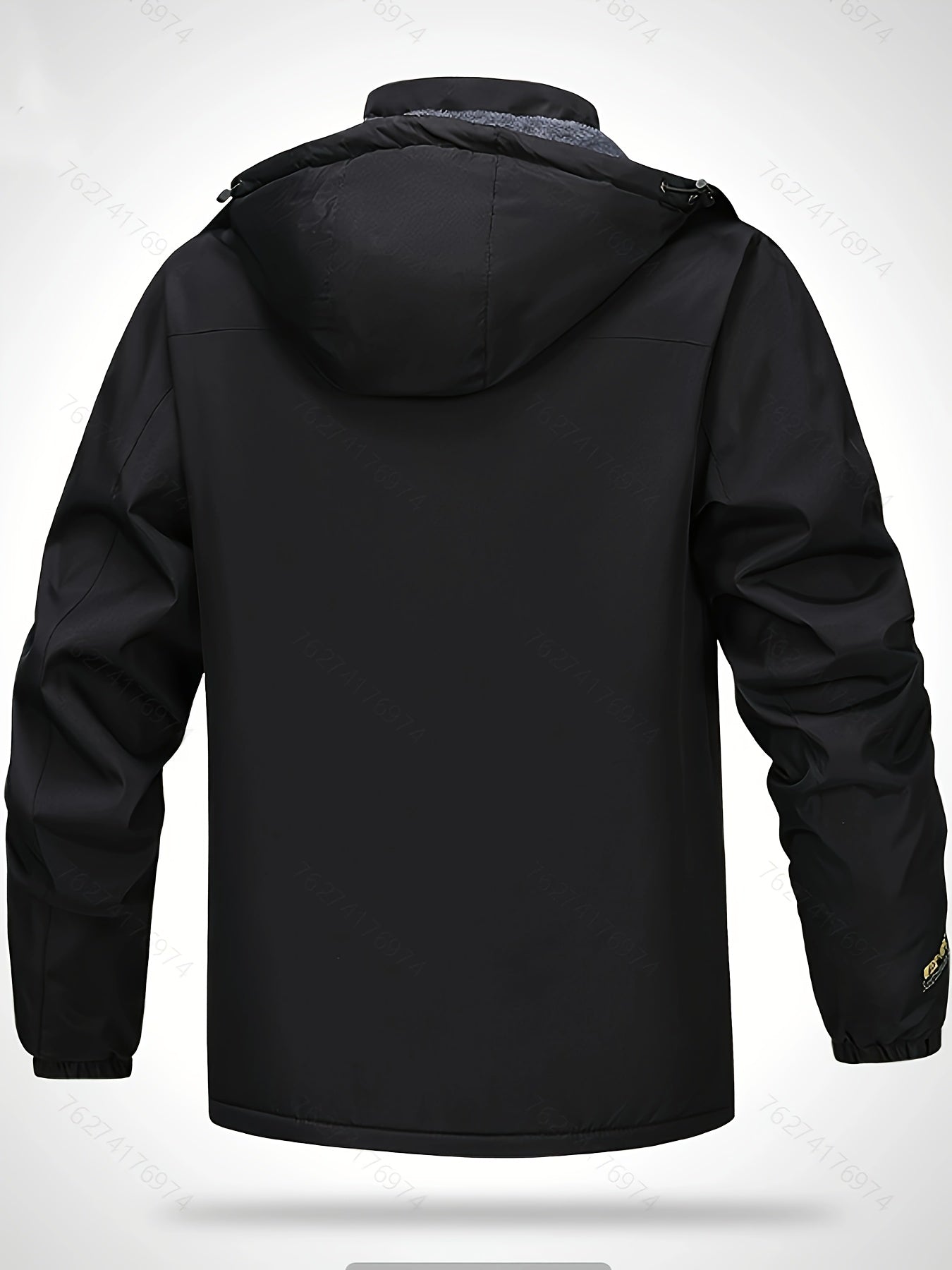 Thick Warm Hooded Polyester Jacket - Men's Casual Windproof Leisure Style Outerwear for Fall/Winter - Zip-Up Conventional Version Autumn/Winter