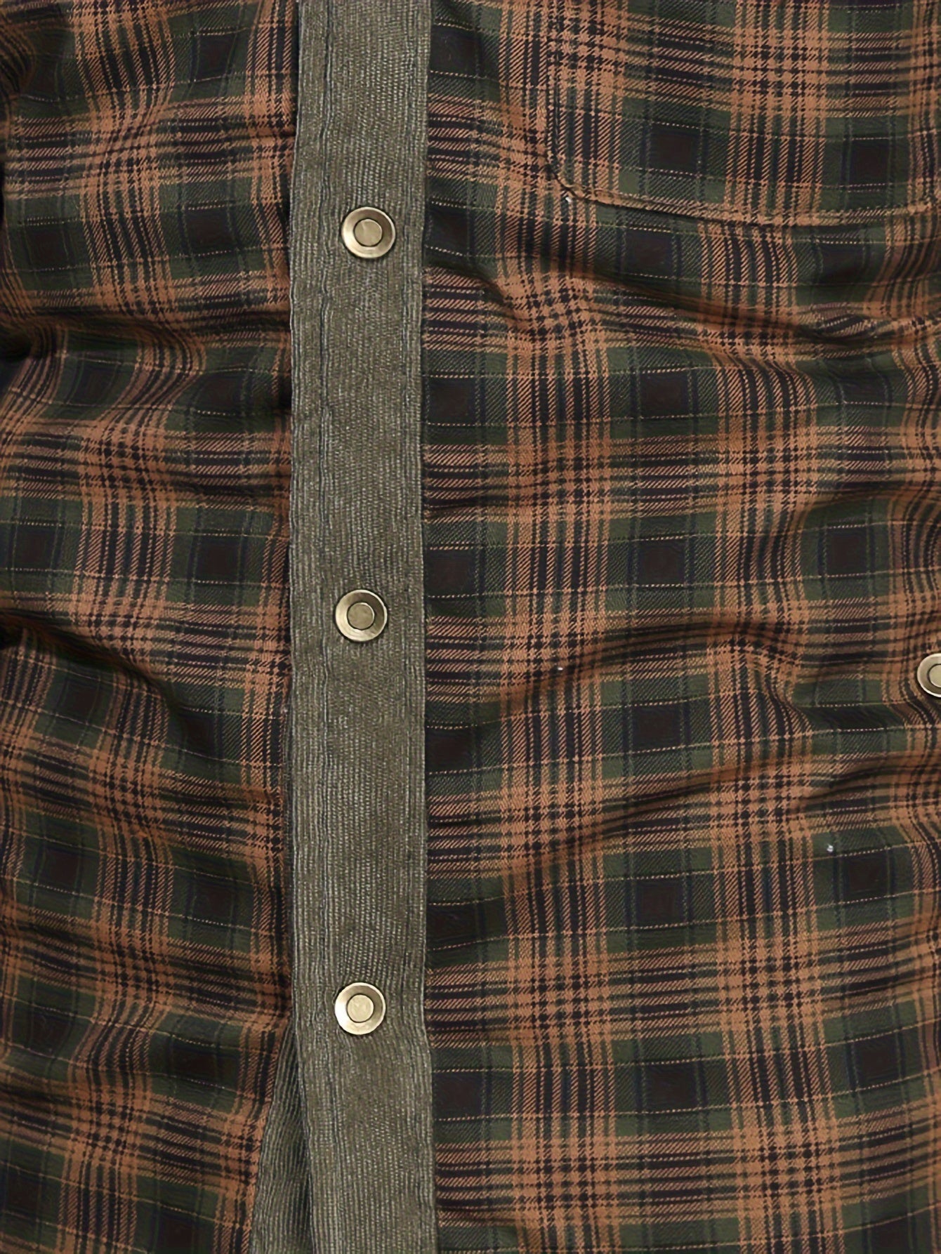 Men's Cozy Plaid Jacket - Casual Fall/Winter Button-Up with Lapel Collar