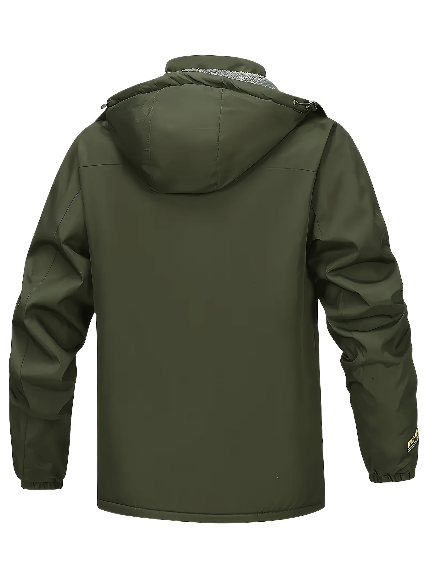 Thick Warm Hooded Polyester Jacket - Men's Casual Windproof Leisure Style Outerwear for Fall/Winter - Zip-Up Conventional Version Autumn/Winter