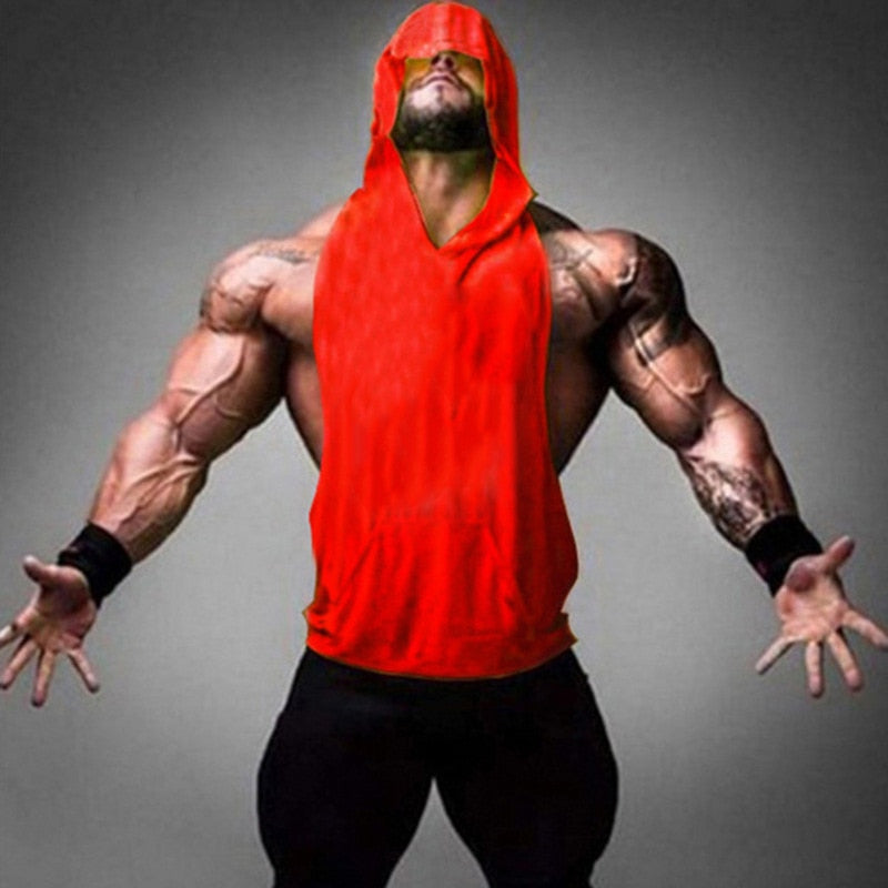 Mens Sleeveless Hoodies Fashion Casual Zipper Hooded Sweatshirt Men bodybuilding tank top sporting Shirt waistcoat vest gym