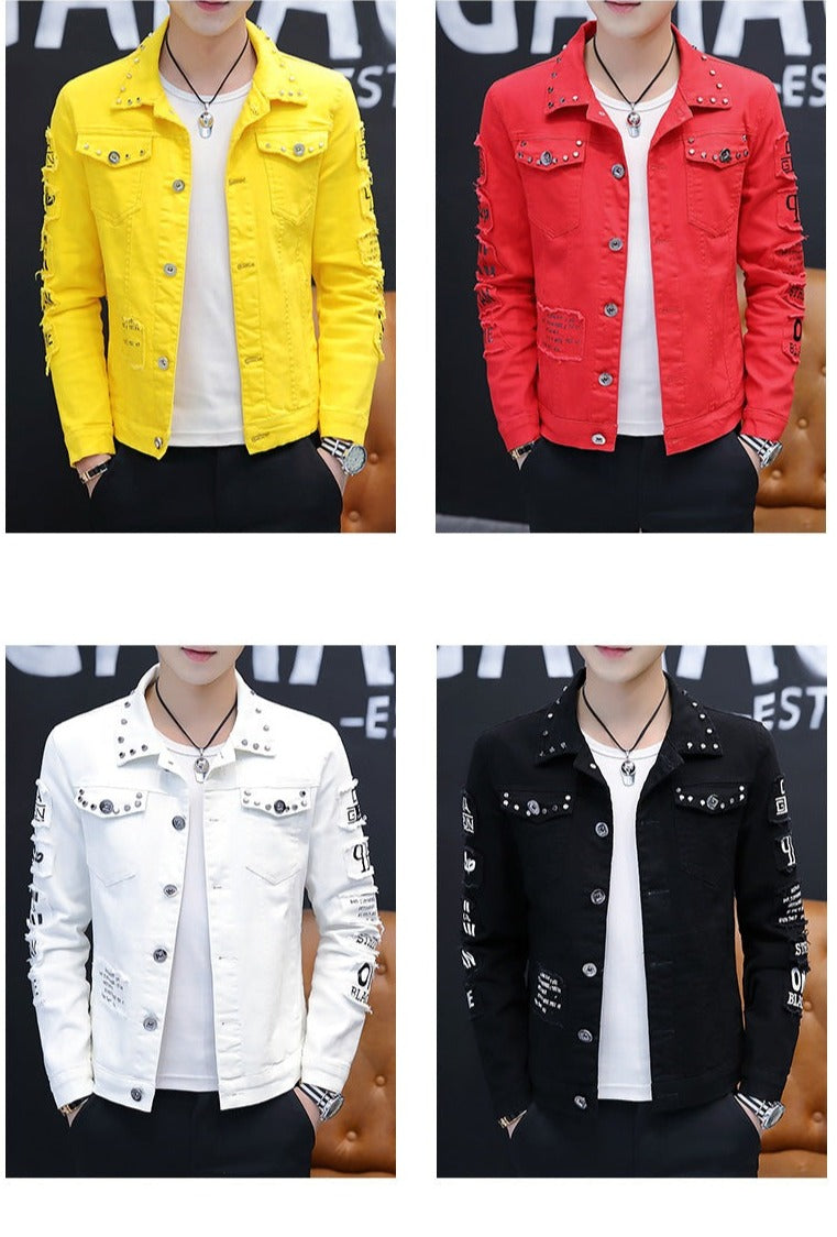 Gotmes Spring And Autumn Jeans Coat Men's Korean-style Fashion Students Handsome Versatile Jacket MEN'S Wear Summer New Style Cowb