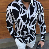 Gotmes Men Spring New Skull Print Shirt Men Fashion Trend Personality Casual Rhinestones Slim Long Sleeve Dress Shirt Men