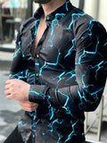Gotmes Men Spring New Skull Print Shirt Men Fashion Trend Personality Casual Rhinestones Slim Long Sleeve Dress Shirt Men