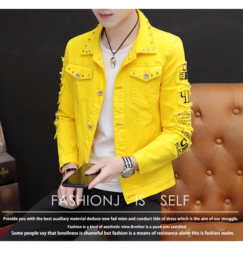 Gotmes Spring And Autumn Jeans Coat Men's Korean-style Fashion Students Handsome Versatile Jacket MEN'S Wear Summer New Style Cowb