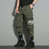Men Hip Hop Black Cargo Pants joggers Sweatpants Overalls Men Ribbons Streetwear Harem Pants Women Fashions Trousers