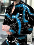 New Punk Style Men's Shirts Autumn Fashion Digital printing Shirts Male Slim Fit Long Sleeve Lapel Casual Party Shirt Tops