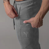 Men's Sports Gym Slim Fitness Jogging Pants Men's Casual Pencil Pants Pure Cotton Fashion Skinny Foot Zipper Sweatpants
