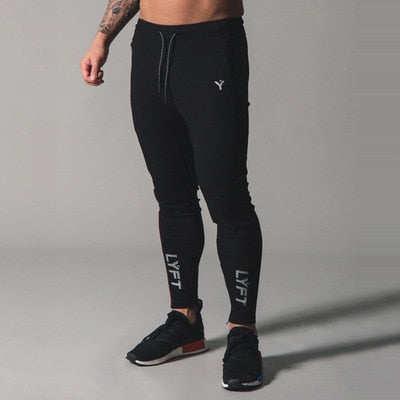 Men's Sports Gym Slim Fitness Jogging Pants Men's Casual Pencil Pants Pure Cotton Fashion Skinny Foot Zipper Sweatpants