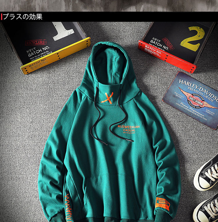 Hoodie Men Pullover Men's Colorblocked Best Quality New Fashion Sweatshirts Mens Patchwork Japanese Retro Hooded