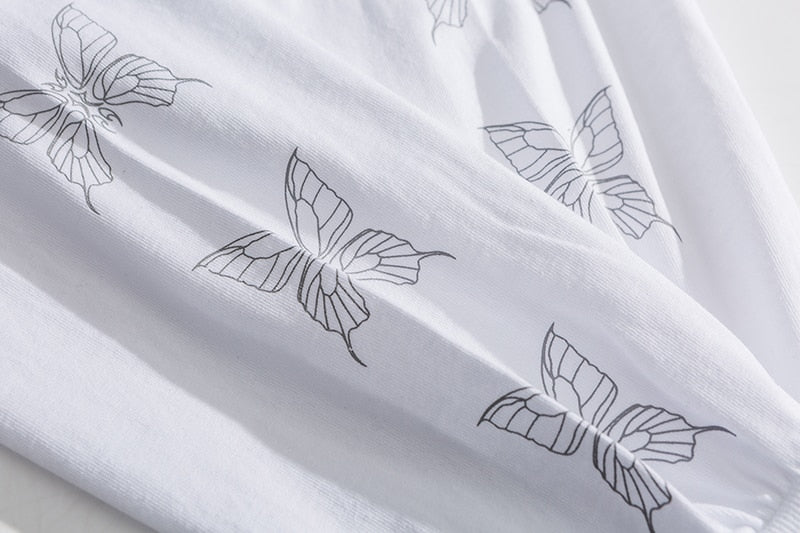 New Autumn Cotton Long Sleeve T-Shirts Men Butterfly Printed O-Neck Loose Tees Fashion Causal Street Blouse Male Plus Size 5XL